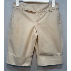 Banana Republic Capri Crop Pants Women's Size Small Khaki 3 Pockets Zip Up